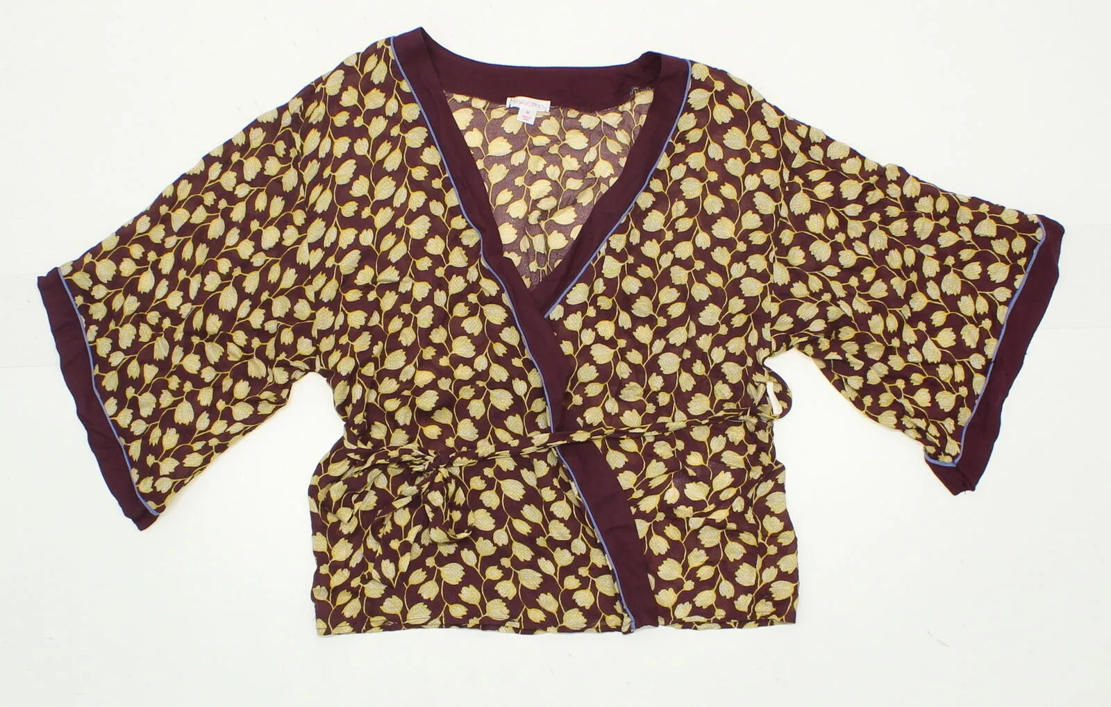 Xhilaration Women's Floral Wrap Kimono Maroon Medium